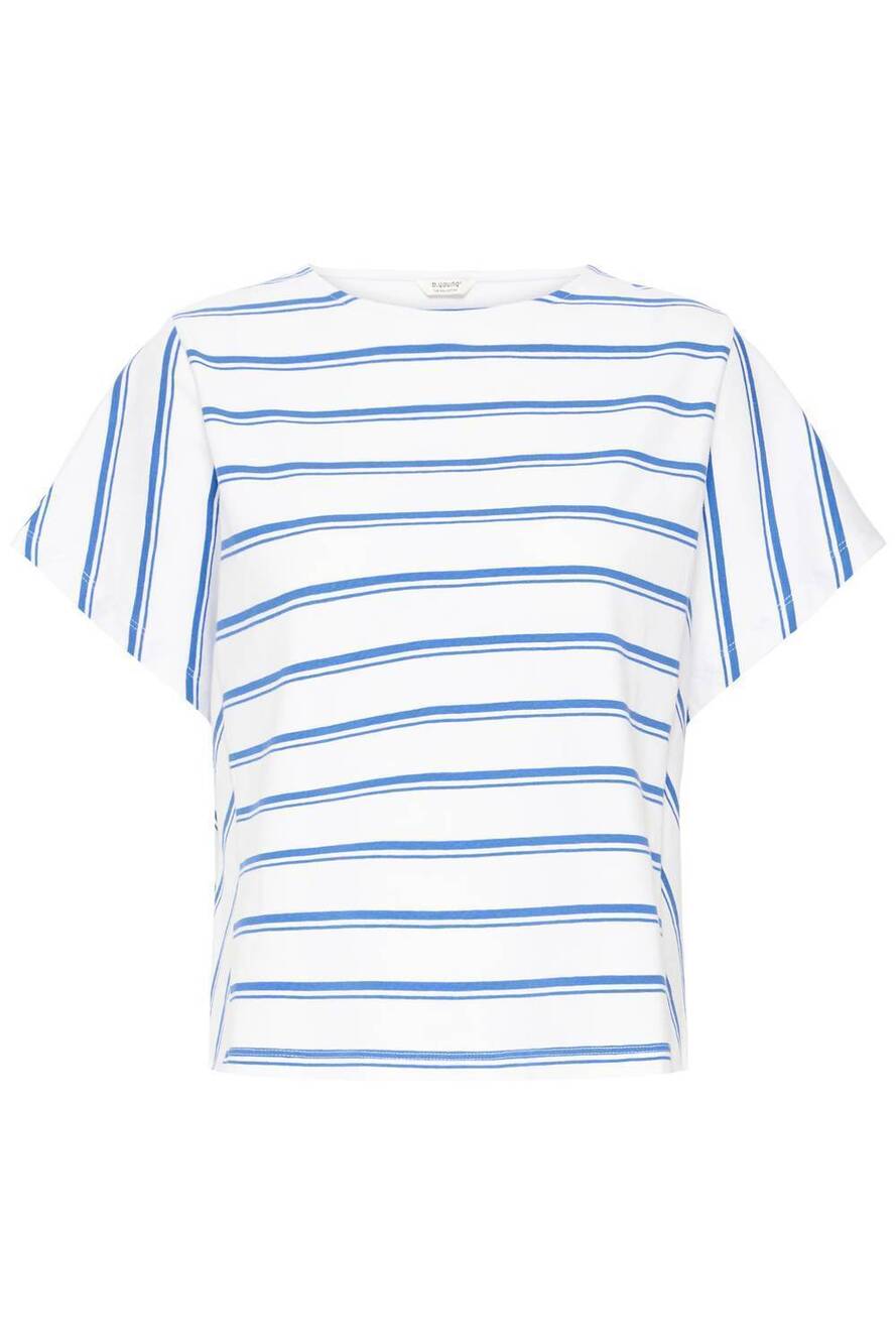 NEW B.YOUNG women's pandinna batwing shirt in bright white neb stripe